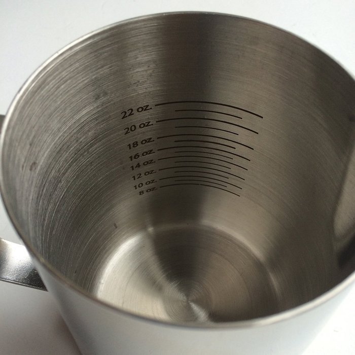 33 oz Stainless Steel Frothing Pitcher with Graduated Interior Markings
