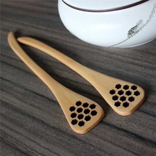 AUCH Creative 7.28 Inch Wood Honey Dipper Stick Server for Honey Jar Dispense Drizzle -Pack of 5 N2
