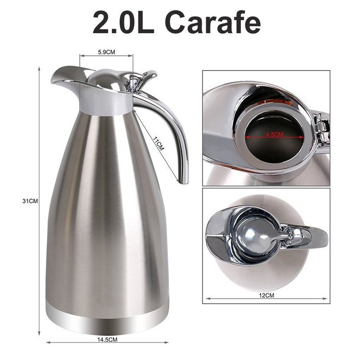 Zhongmei Thermal Carafe,Vacuum Insulated,304 Double Stainless Still N3