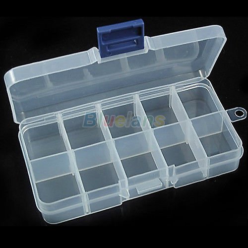 New Storage Case Box 10 Compartment for Nail Art Tips Jewelry Cosmetics Trinkets