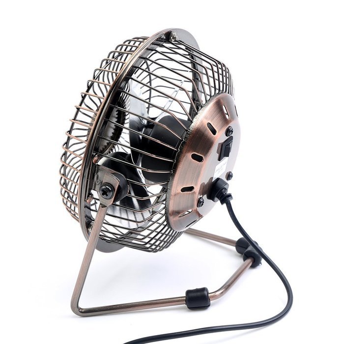Honeyall Adjustable USB Desk Fan - Metal Archaistic Fan - Mute Personal Mini Fan - Small Table Fan with Switch... N8
