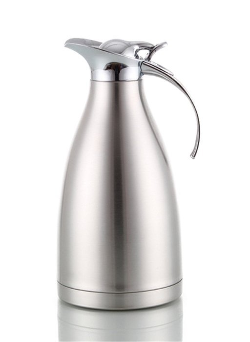 Bestwoohome Stainless Steel Vacuum Insulated Thermal Carafe Water Pitcher with Press Button (0.39Gallon, Golden)