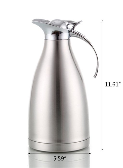 Bestwoohome Stainless Steel Vacuum Insulated Thermal Carafe Water Pitcher with Press Button (0.39Gallon, Golden) N2