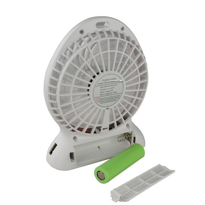Baaaq Mini USB 3 Speeds Rechargeable Portable Table Fan with Emergency Power Bank, Black N10