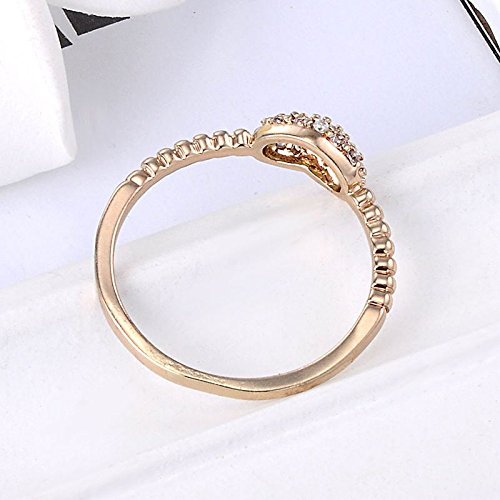 Elegant 14K Gold Filled Crystal Rings Wedding Bands Engagement Size 7 N5