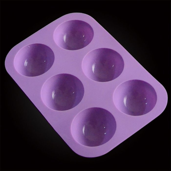 FUBARBAR Diameter 5cm 6 Cavity Half Sphere Cake Muffin Pastry Silicone Pan Mold 2 pcs Pink N2
