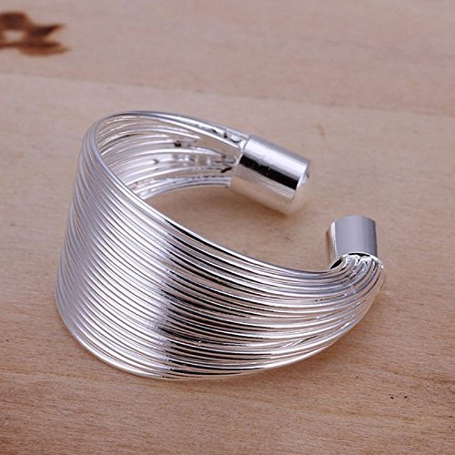 New Women Men 925 Sterling Silver Plated Wide Circle Band Ring Jewelry Size 8 N4