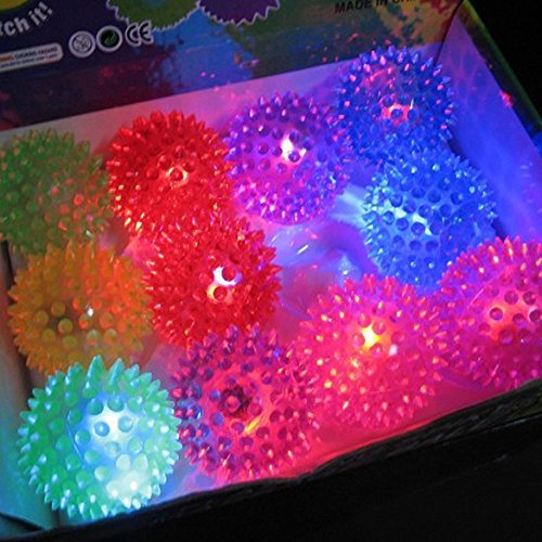 Vktech&reg; Flashing Light Up Spikey High Bouncing Balls Novelty Sensory Hedgehog Ball N3