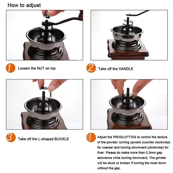 SORCO 1Set Vintage Mini Stainless Steel Coffee Grinder with Drawer for Coffee Powder -Big Capacity