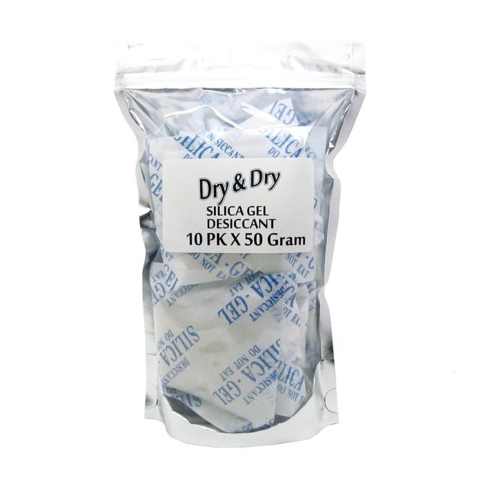 50 Gram Pack of 6 "Dry&Dry" Silica Gel Packets Desiccant Dehumidifiers N10