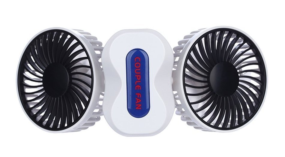 Coomoors Couples Mini Fan Dual Head Portable USB Rechargeable Personal Fan Quiet Operation Desktop Fan with LED... N10