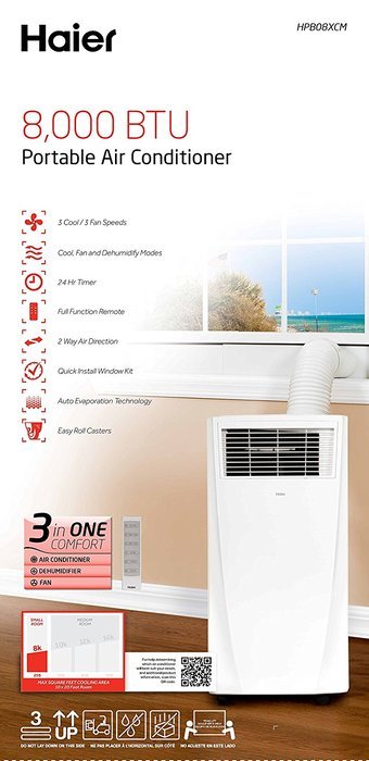 Haier HPB08XCM Portable Air Conditioner, 8000 BTU N5