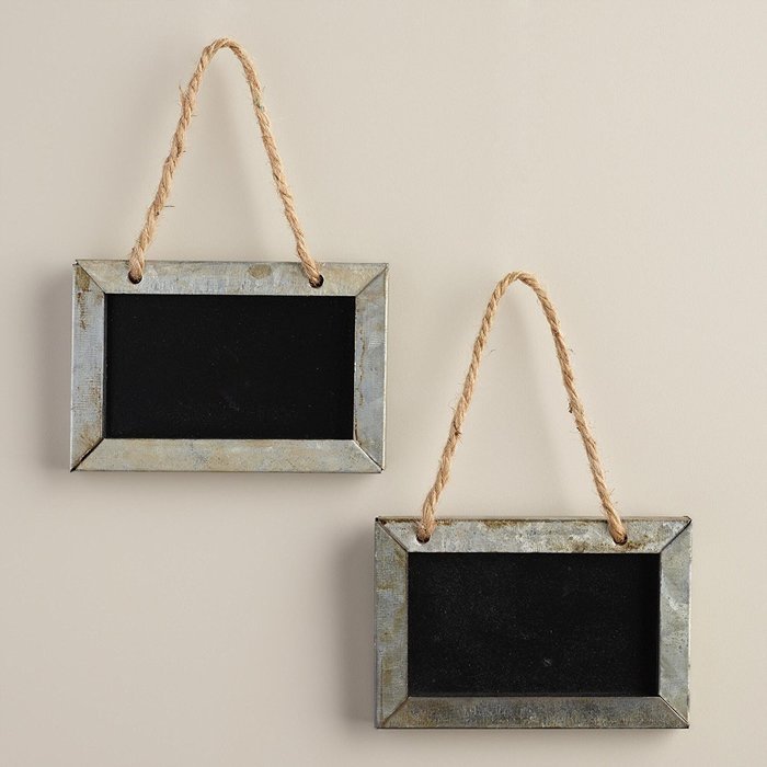 Mini Metal Chalkboard Signs, Set of 2 4"W x 2.75"H each