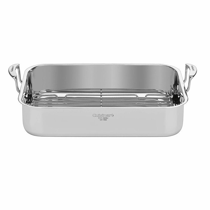 Cuisinart 16" Stainless Steel Roaster with Rack - Riveted Stainless Steel Handles