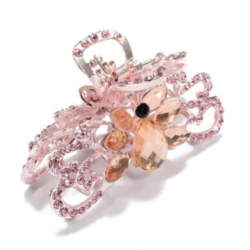 Hair Clip Barrette Clamp Claw Metal Rhinestone Crystal Flower Hair Accessories