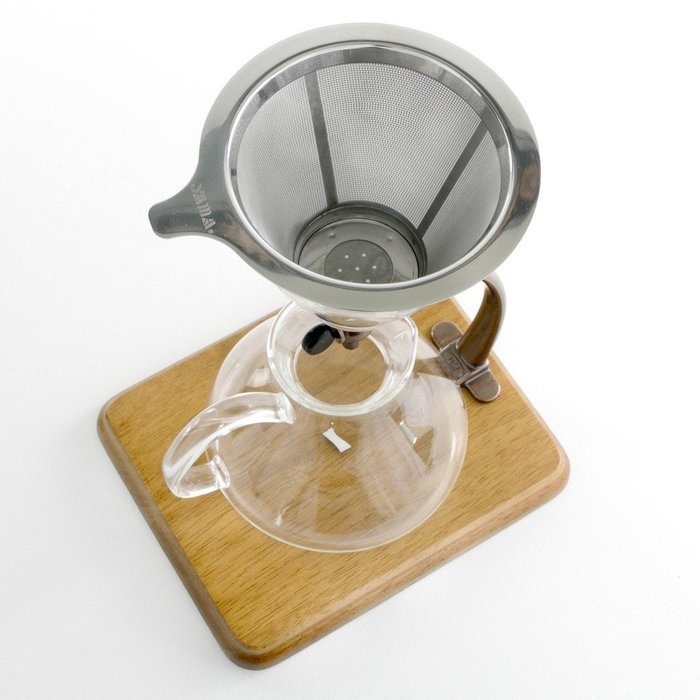 Yama Silverton Hot or Cold Coffee Dripper, Copper/Wood 18 oz. N2