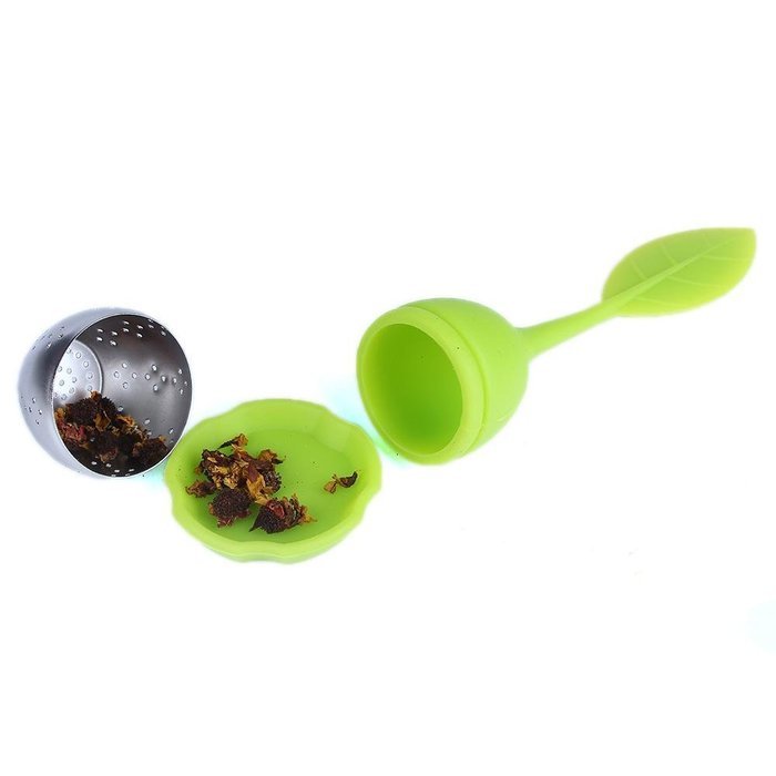 PersuingTech 3 Colors Food-grade Silicone Leaf Tea Ball Tea Bag Filter Creative Stainless Steel Insulation Tea... N3