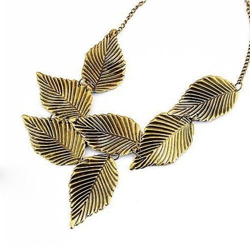 Charm Vintage Bohemia Leaves Pendant Chain Bib Statement Choker Collar Necklace N4
