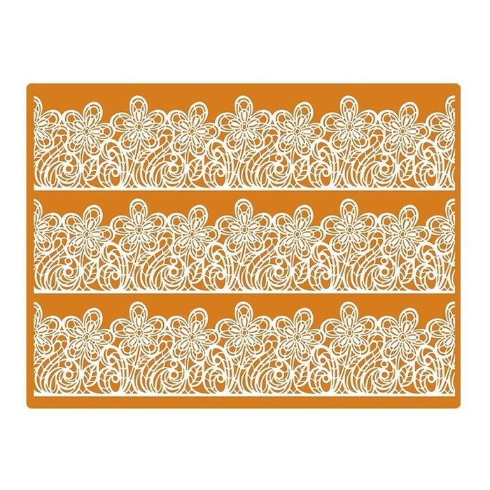 Small Flower Line Sugar Dress Silicone Lace Mat by Martellato