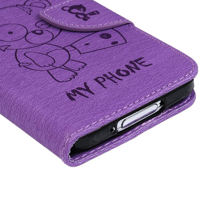Galaxy S5 Case,Samsung Galaxy S5 Case (I9600) - Wallet Flip Stand Case Embossed Cute Bear PU Leather Case Shockproof... N37