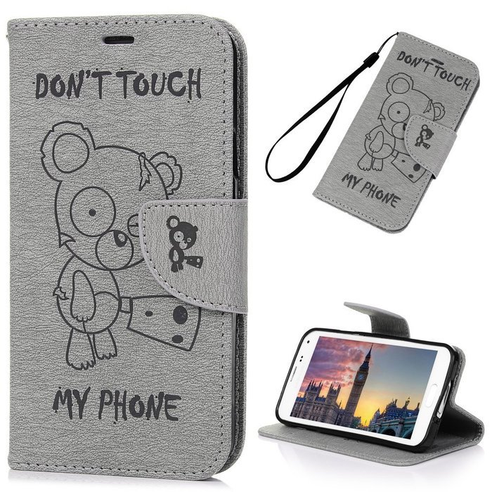 Galaxy S5 Case,Samsung Galaxy S5 Case (I9600) - Wallet Flip Stand Case Embossed Cute Bear PU Leather Case Shockproof... N38
