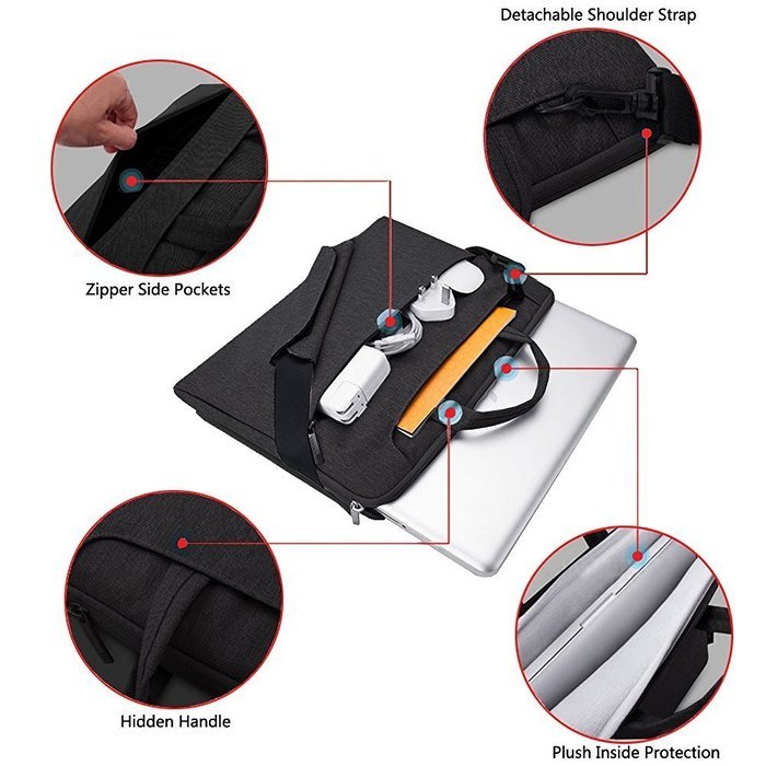 Macbook Air 13 / Pro 13 inch Shoulder Bag, Umiko(TM) Soft Carrying Laptop Handbag Bag Carry Protective Case For... N26