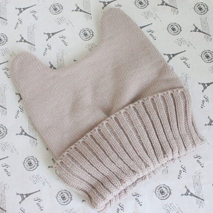KAKA(TM) Girls' Korean Stylish Winter Warm Knitting Wool Lovely Cat Ears Hat N6