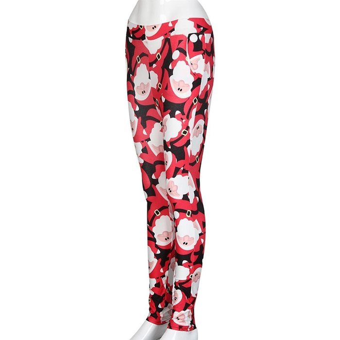 PHOTNO Fashion Women Christmas Skinny Printed Stretchy Pants Leggings