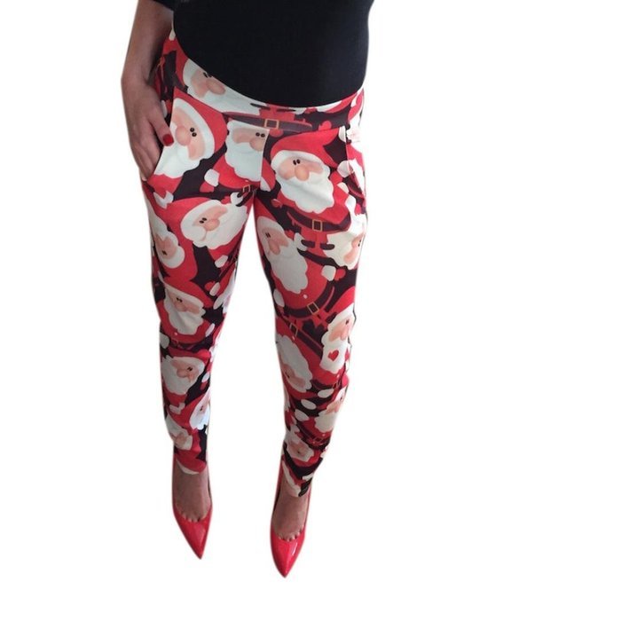 PHOTNO Fashion Women Christmas Skinny Printed Stretchy Pants Leggings N2