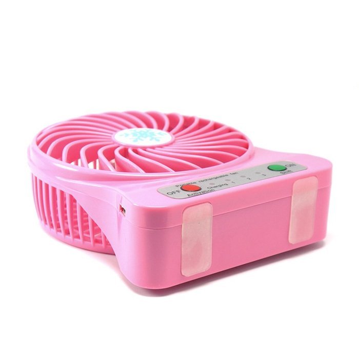 FOLOTE 4-inch Mini Hand Held Portable USB Fan Powered by Lithium Rechargeable Battery, 4 Blades, 3 Speeds Wind... N6