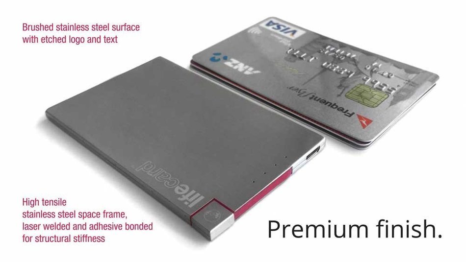 Lifecard - The World's Thinnest Powerbank - Credit Card Size - Carry in Wallet/Purse - Built in Cable - Micro... N4