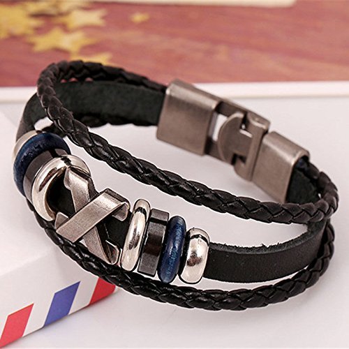 1x Cool Unisex Women Men Punk Wristband Metal Studded Leather Bracelet Gift N8