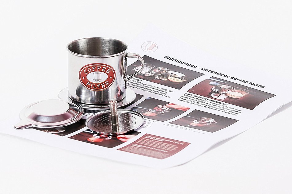 Vietnamese Coffee Filter Press. Screw Down Insert. Dripper Mechanism. Made in Vietnam. Sizes S, M, or L in 1,... N4