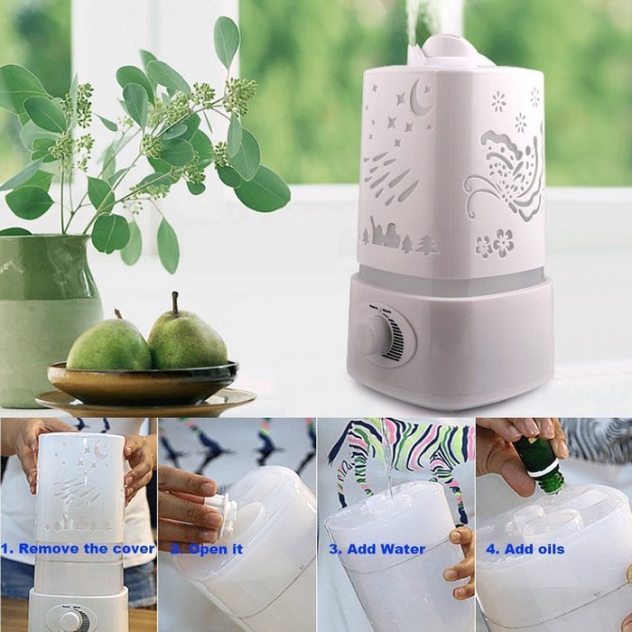 Ultrasonic Cool Mist Aroma Humidifier with Color LED Lights Changing and Waterless Auto Shut-off Function for... N2