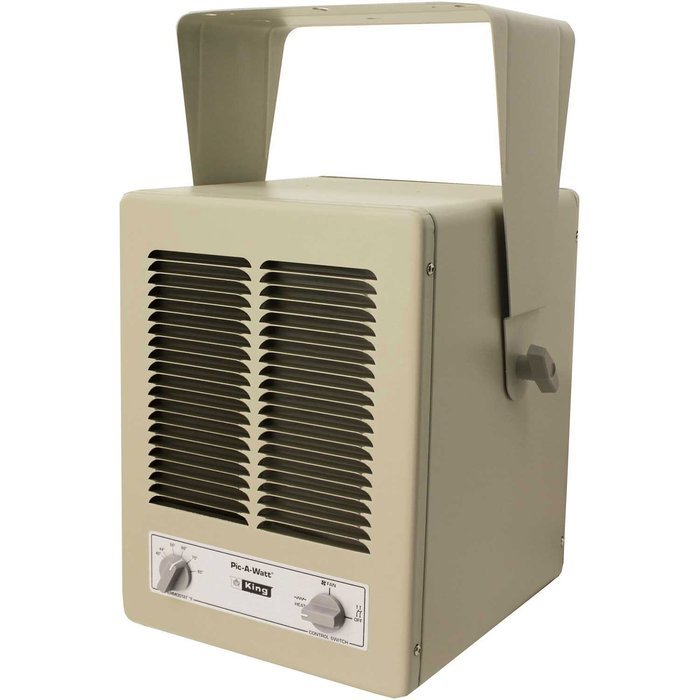 King Pic-A-Watt Unit Heater, 2850W Max, 120V, 1 Phase, Almond