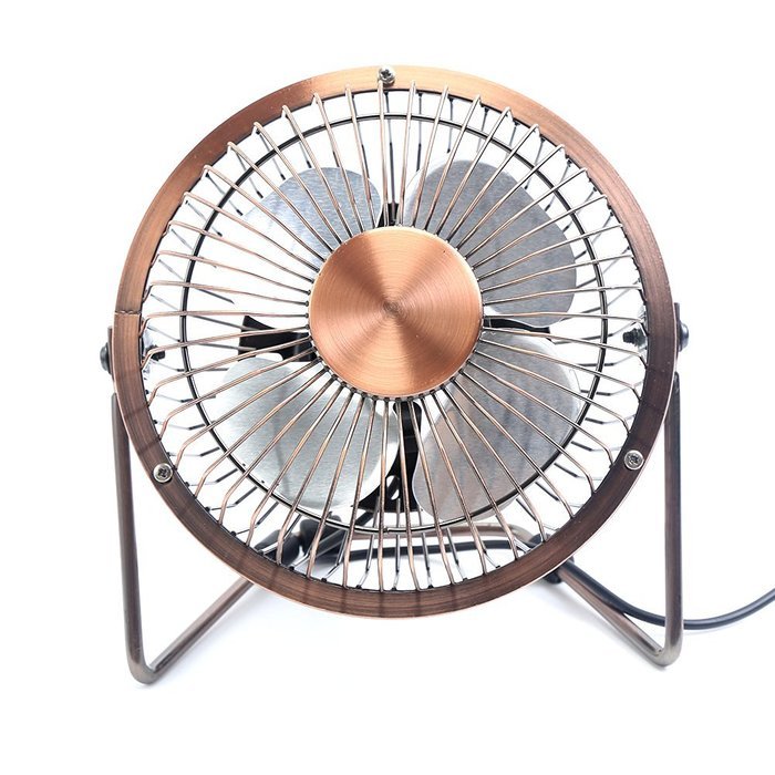 Honeyall Adjustable USB Desk Fan - Metal Archaistic Fan - Mute Personal Mini Fan - Small Table Fan with Switch... N9