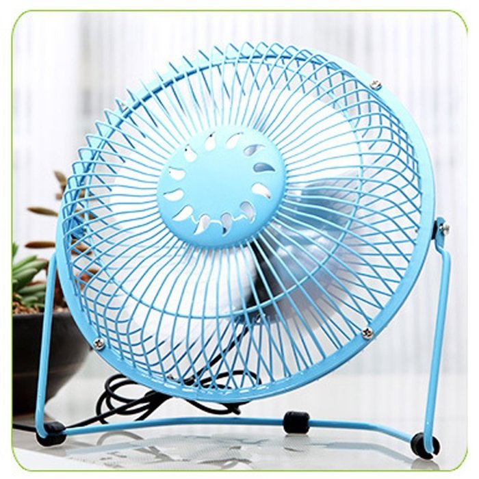 USfafa Mini Usb Table Desk Personal Fan Metal Blades Usb Cable For Laptop/Pc Powered By Netbook, Computer And... N5