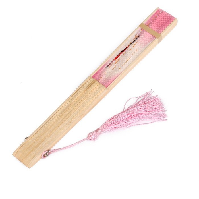Hollow Rib Flower Hand Fan Folding Fan Pocket Fan (Blue) N26