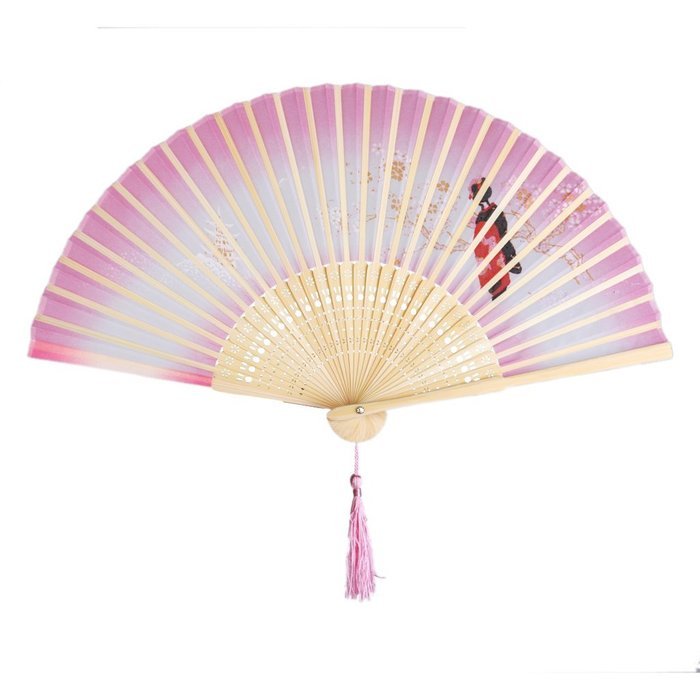 Hollow Rib Flower Hand Fan Folding Fan Pocket Fan (Blue) N28