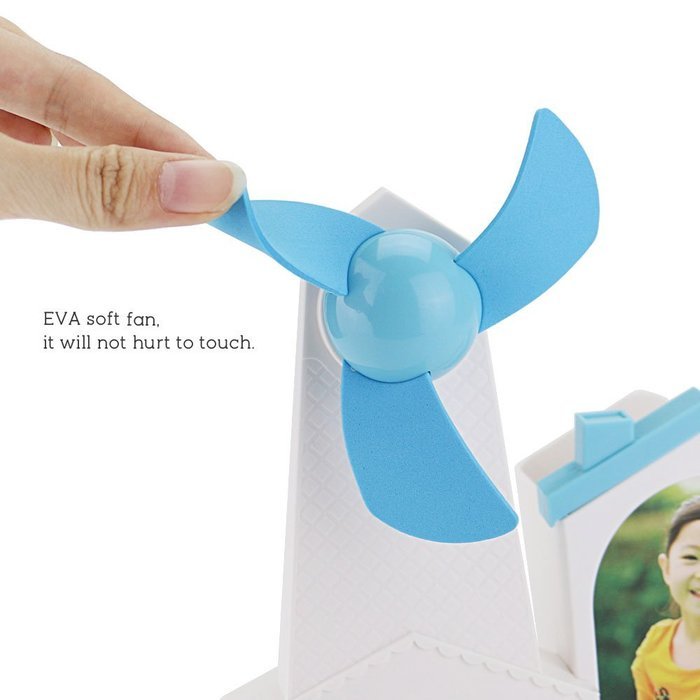 iEGrow Multifunctional Desk Mini USB Fan with Brush Pot, Photo Album 3 in 1 Function Compact Design & Quiet Operation... N21