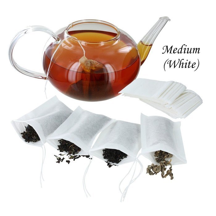 ETS Drawstring Tea Filters - Pack of 100 (Large, White) N4