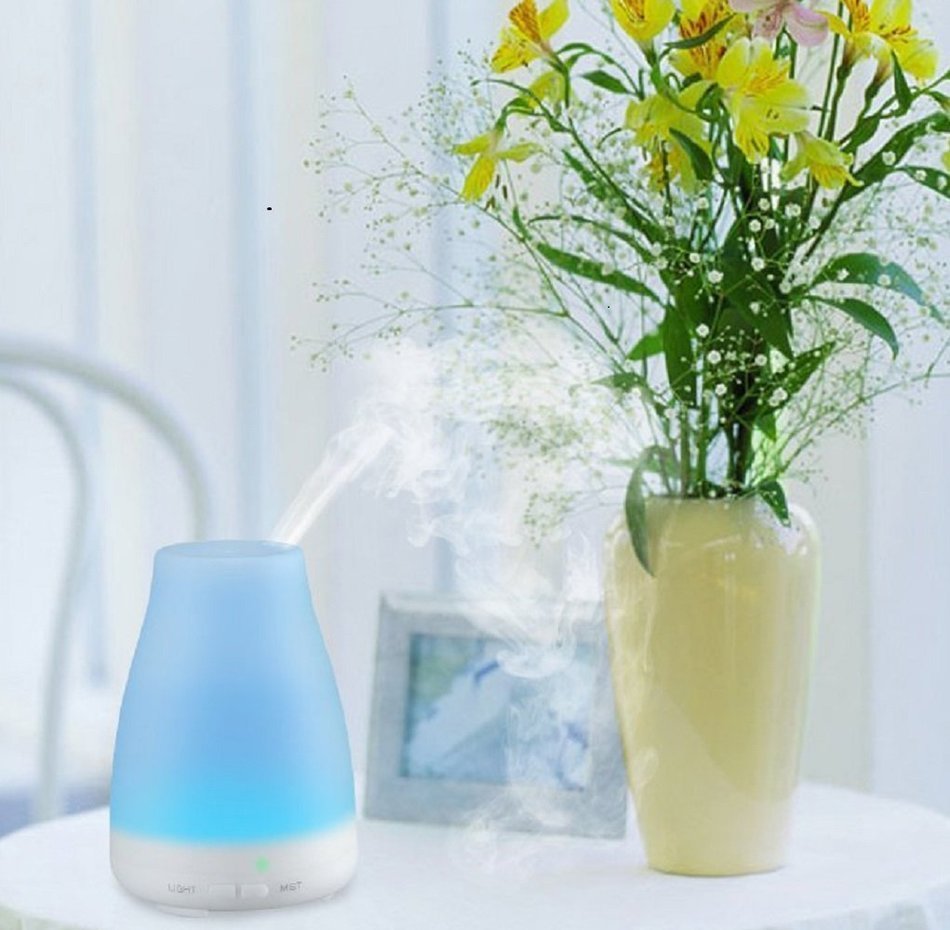 Senderwish 100ml Aromatherapy Essential Oil Diffuser Ultrasonic Air Humidifier with 7 Color LED Lamps and Adjustable... N9