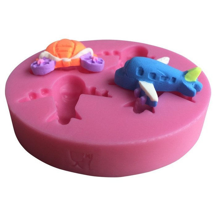 FLY Aircraft Pumpkin Car Shape Silicone Fondant Cake Mold For Cake Decorating Baking Mould,Pink