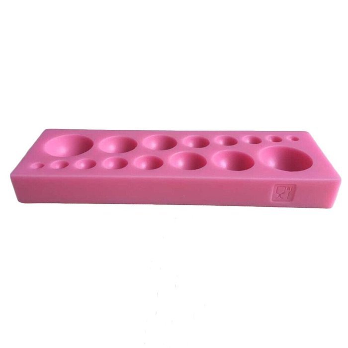 LYNCH Different Size Round Bead Shape 3D Silicone Mold for Wedding Cake Decoration,Pink