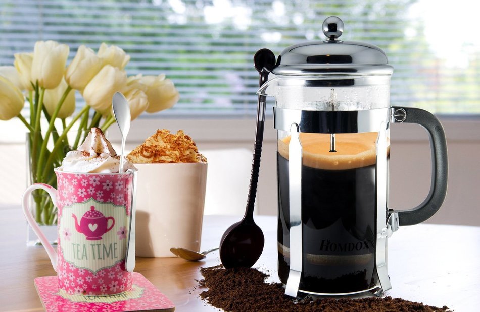 Homdox&reg; French Press Coffee &Tea Maker Espresso with Heat Resistant Glass and Stainless Steel Plunger, 8 Cup (... N2