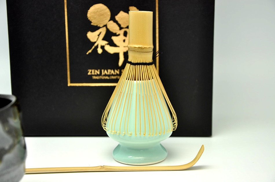 Japanese Mino Yaki ware Matcha Bowl And Tea Ceremony Set Green Tea 11 / 11 / 8cm (4.3 / 4.3 / 3.1inch)[7377]