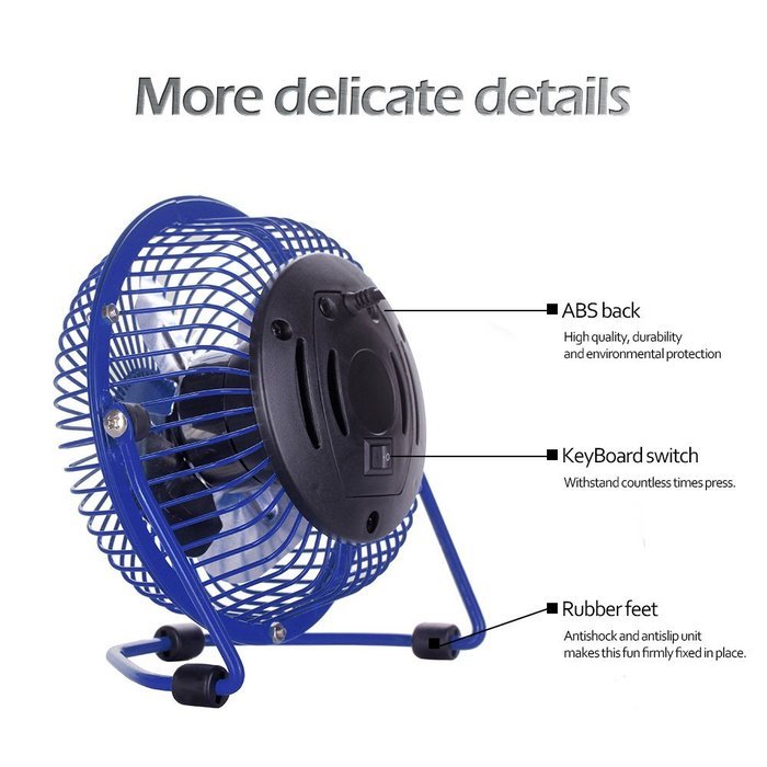 Clip On Desk Fan USB Table Fans (USB OR Battery Powered, Quietness)(Blue) N25