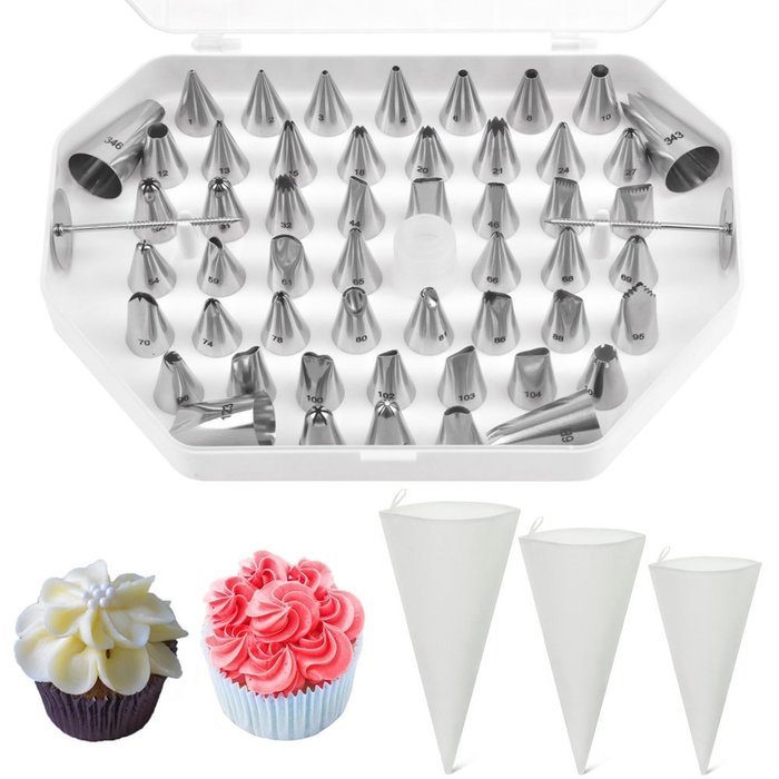 Jennice House 3 Pack of White Cotton Canvas Cake Decorating Pastry Bags Set in 3 Sizes Piping Bags-12 inch+14... N3