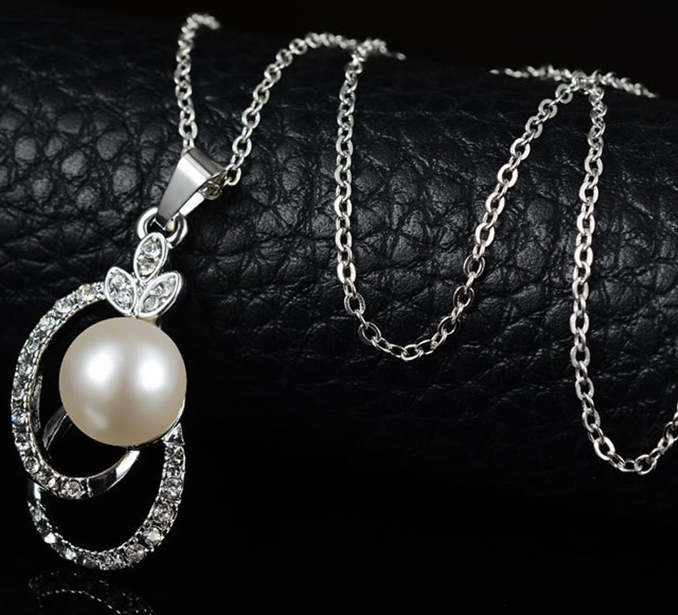 Morenitor(TM) Jewelry Set Gold Plated Pearl Pendant Necklace Dangle Earring Stud Set. N7