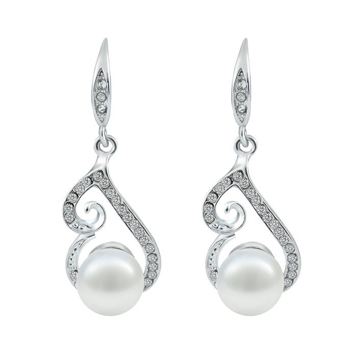 Morenitor(TM) Jewelry Set Gold Plated Pearl Pendant Necklace Dangle Earring Stud Set. N9